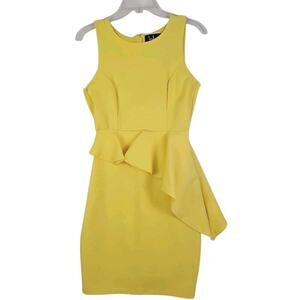 Lulu’s ~Woman Size S~ Yellow Pencil Stretch Sleeveless Dress w/Peplum.
